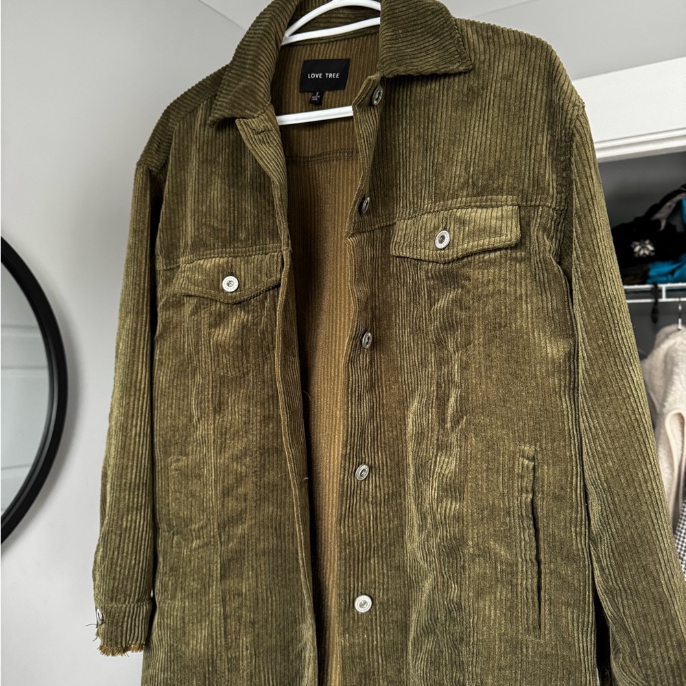 Olive Corduroy Oversized Jacket